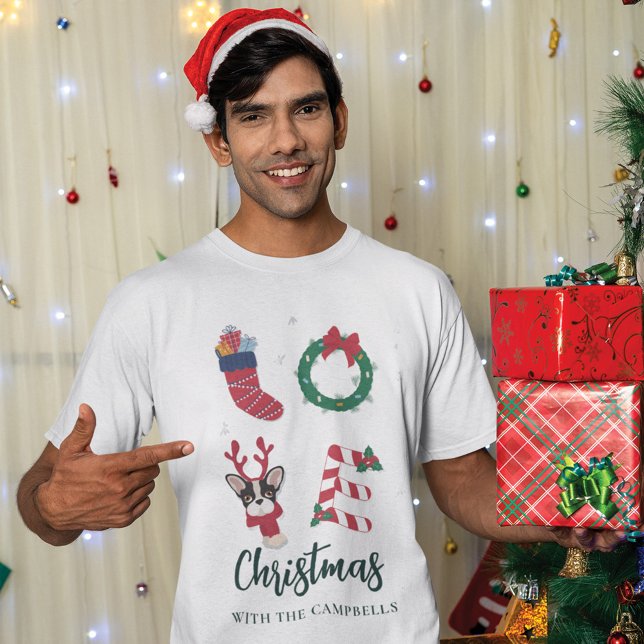 Festive Christmas Family Name Matching Custom T-Shirt (Family Christmas Matching T-Shirt)