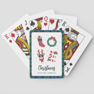 Festive Christmas Family Name Matching Playing Cards