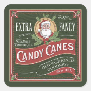 Festive Christmas fancy candy canes  Square Sticker