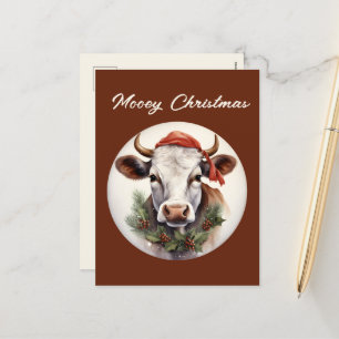 Festive Christmas farm cow add text Holiday