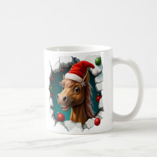 Festive Christmas Featuring Cheerful Horse Design Coffee Mug