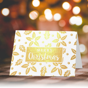 Festive Christmas Flowers Foil Card