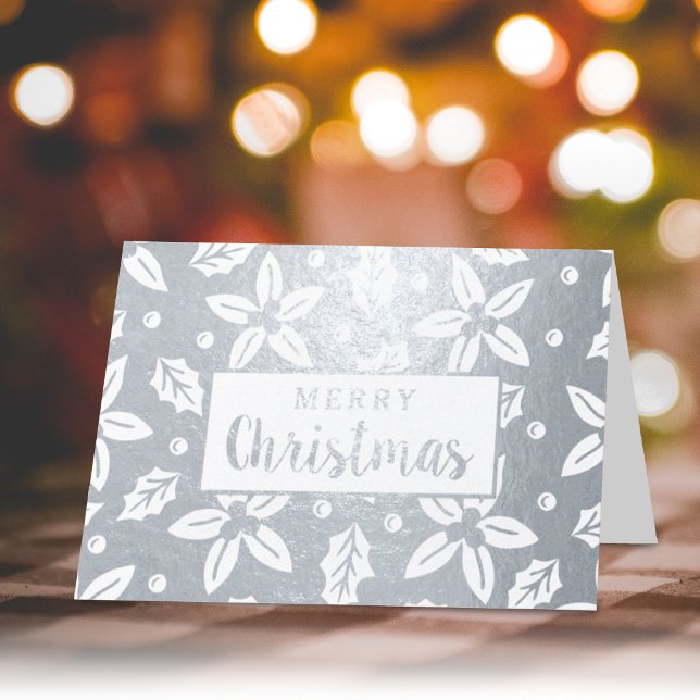 Festive Christmas Flowers Foil Card (Creator Uploaded)