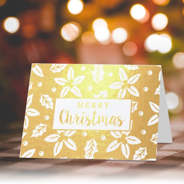 Festive Christmas Flowers Foil Card (Creator Uploaded)