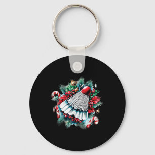 Festive Christmas For Badminton Lovers, Christmas Key Ring