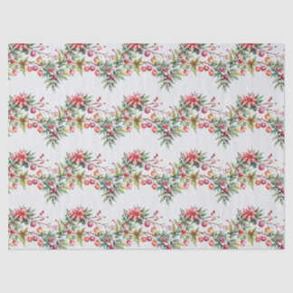 Festive Christmas Garland in Watercolor Tissue Paper