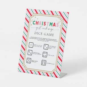 Festive Christmas Gift Exchange Dice Game Sign