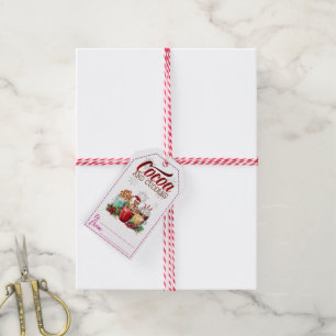 Festive Christmas gift tags for warm cocoa moments