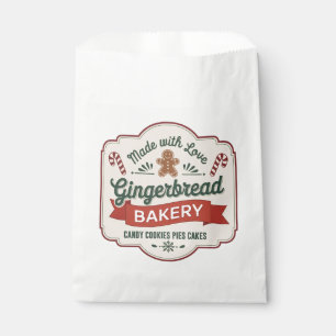 Festive Christmas gingerbread bakery Favour Bag