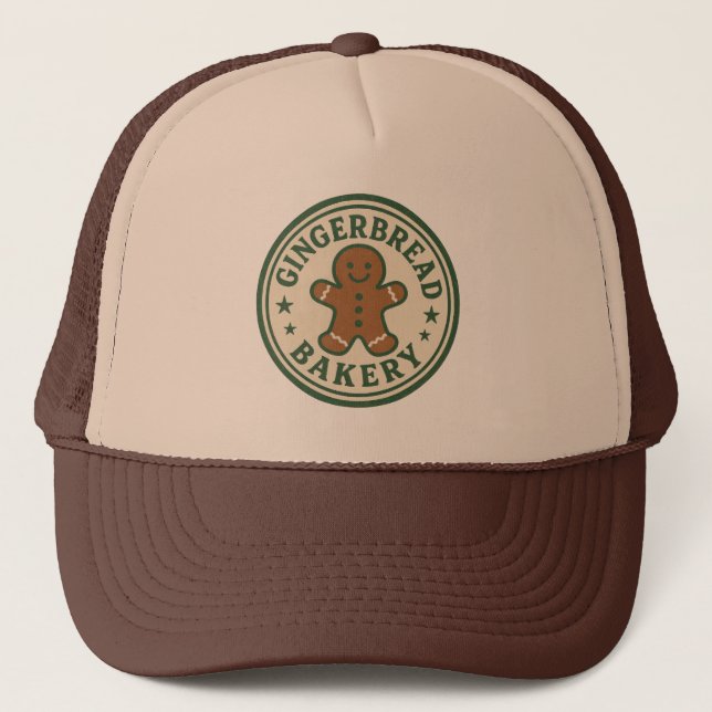 Festive Christmas gingerbread Bakery  Trucker Hat (Front)