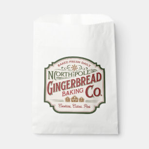 Festive Christmas gingerbread baking company Favour Bag