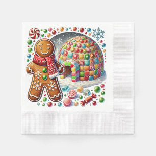 Festive Christmas gingerbread cookie party  Napkin