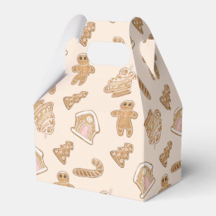 festive Christmas gingerbread cookie pattern Favour Box