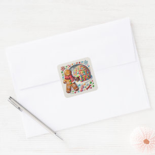 Festive Christmas Gingerbread sticker