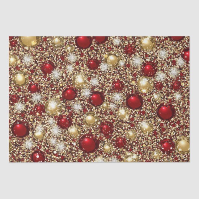 Festive Christmas Glitter Patter Tissue Paper (Front)