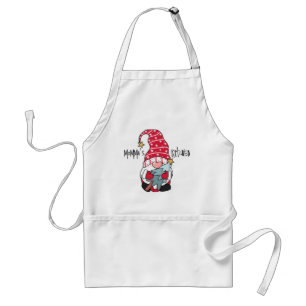 Festive Christmas Gnome Elf Holding Tree Custom Standard Apron