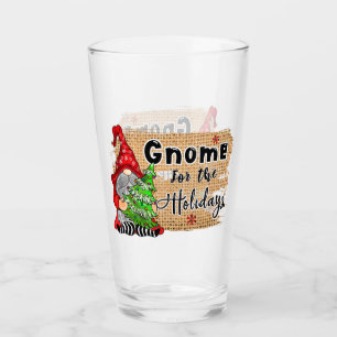 festive Christmas gnome Holiday Glass