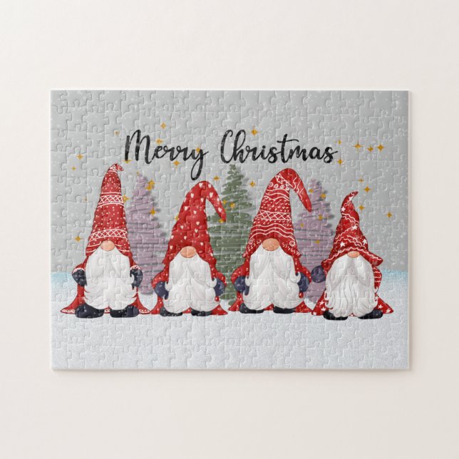 Festive Christmas gnome Holiday jigsaw puzzle (Horizontal)