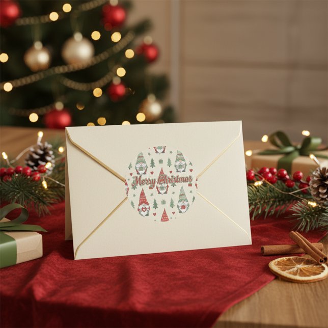 Festive Christmas Gnome Pattern Sticker (Creator Uploaded)
