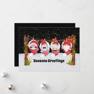 festive Christmas gnome snowman Holiday Card