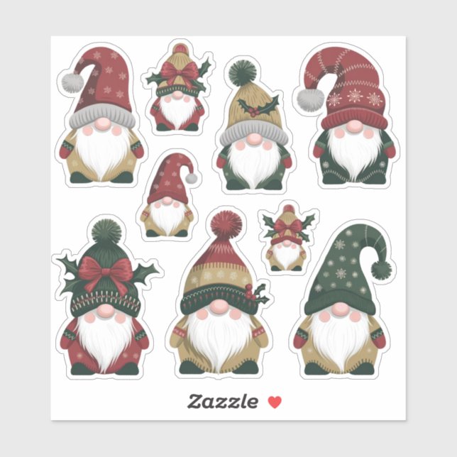 Festive Christmas Gnome Sticker Sheet (Sheet)