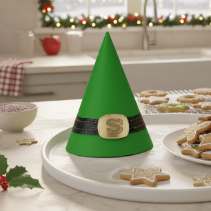 Festive Christmas Green Elf Party Paper Hat
