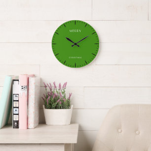 Festive Christmas Green Oversized Wall Clock