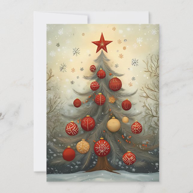 Festive Christmas Greeting Card Christmas Tree (Front)