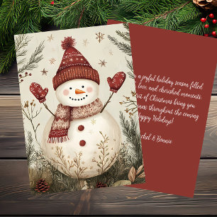 Festive Christmas Greeting Card Snowman