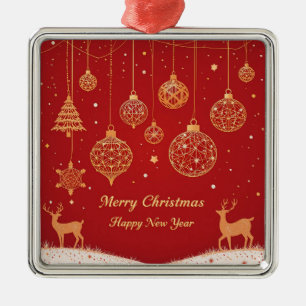 Festive Christmas Greeting Card with Decorations