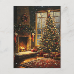 Festive Christmas Greeting cosy Christmas Scene Postcard