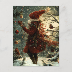 Festive Christmas Greeting nostalgic Santa Claus Postcard