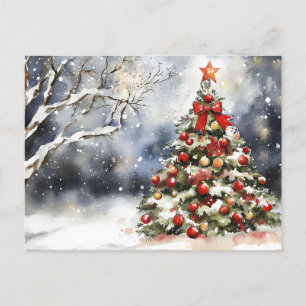 Festive Christmas Greeting vintage Christmas Scene Postcard