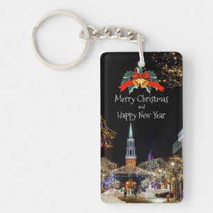 Festive Christmas Greetings Key Ring