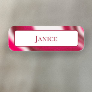 Festive Christmas Holiday Cool Red Modern Custom Name Tag