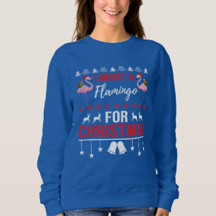 festive Christmas Holiday Flamingo Sweatshirt