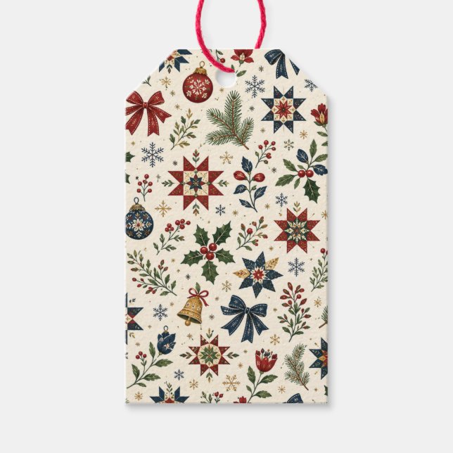Festive Christmas Holiday Gift Tags (Front)
