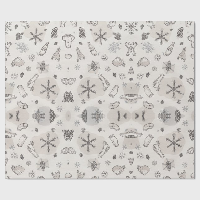 Festive Christmas Holiday Gift Wrap (Flat)