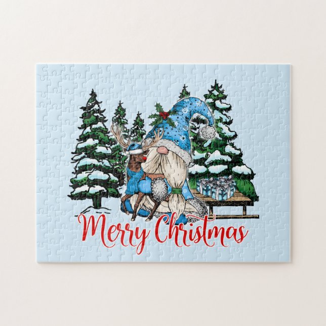 Festive Christmas Holiday gnome Jigsaw Puzzle (Horizontal)