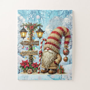 Festive Christmas Holiday gnome Jigsaw Puzzle