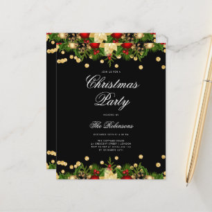 Festive Christmas Holiday Invite w/ Program & Menu