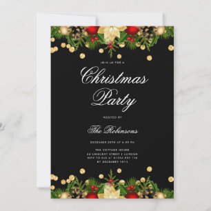 Festive Christmas Holiday Invite w/ Program & Menu