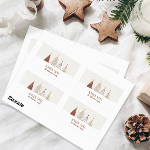 Festive Christmas Holiday Joyeux Noel Party Chic   Rectangular Sticker