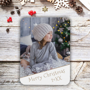 Festive Christmas Holiday Keepsake Photo Magnet