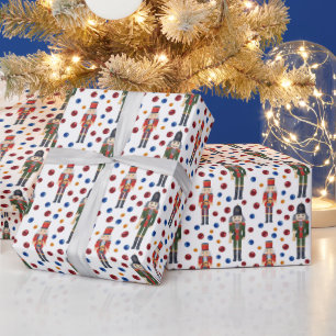 festive Christmas Holiday nutcracker tiled pattern Wrapping Paper