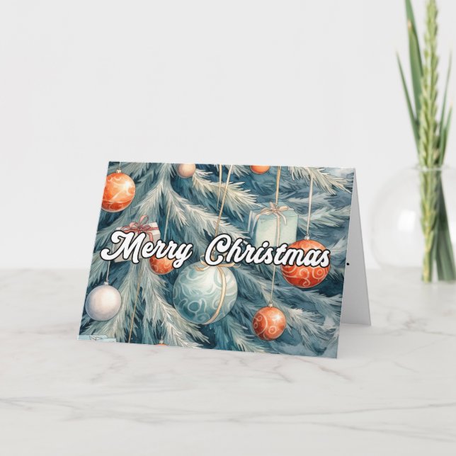 Festive Christmas Holiday Ornaments Card (Front)