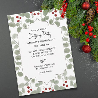 Festive Christmas Holiday Party Custom  Invitation
