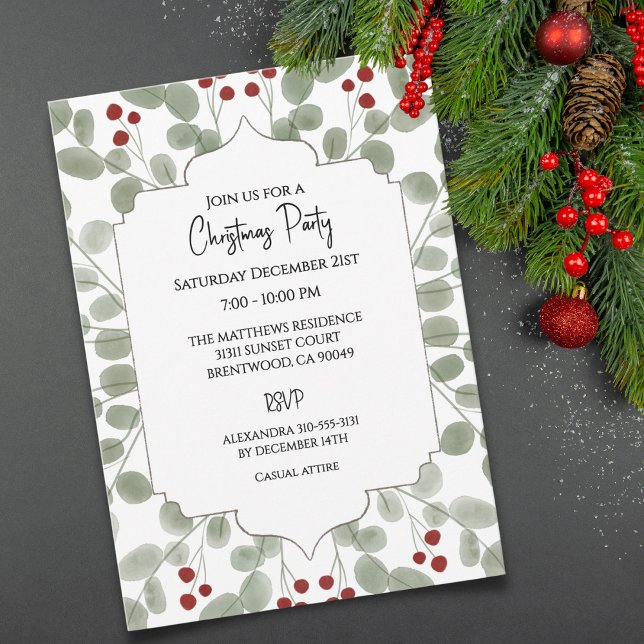 Festive Christmas Holiday Party Custom  Invitation (Creator Uploaded)