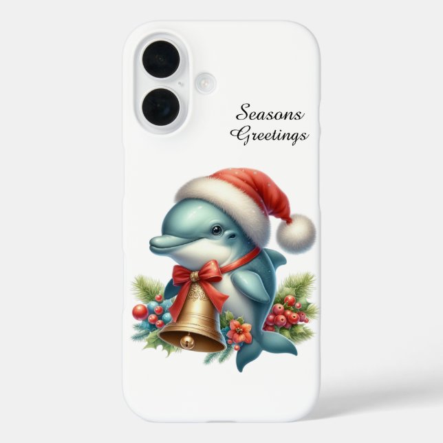 Festive Christmas Holiday shark customisable Case-Mate iPhone Case (Back)