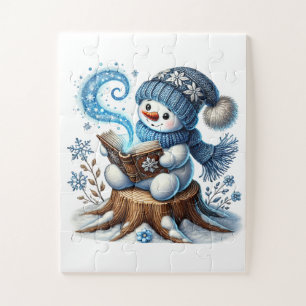 Festive Christmas Holiday snowman large pieces Jigsaw Puzzle